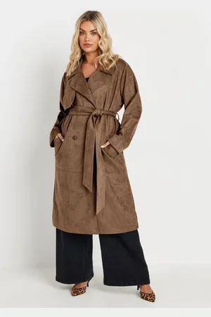 Yours Faux Suede Trench Coat