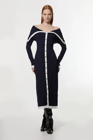 Karen Millen Archive Collection - Wide Collar Knitted Dress