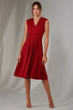 Jolie Moi Plain Sleeveless Midi Dress