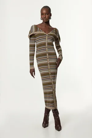 Karen Millen Archive Collection - Wide Collar Knitted Dress