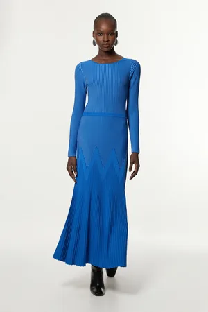 Karen Millen Zig Zag Detail Knitted Maxi Dress