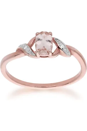 Gemondo Classic Oval Morganite & Diamond Ring in 9ct Rose Gold