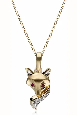 Gemondo Gardenia Ruby Fox Pendant Necklace In 9ct Yellow Gold