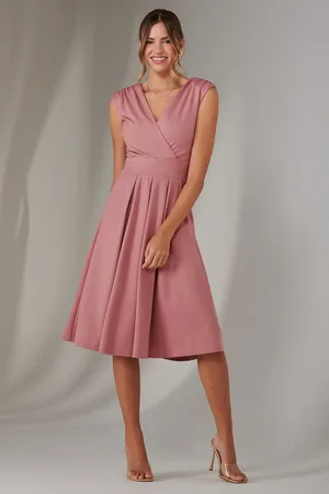 Jolie Moi Plain Sleeveless Midi Dress