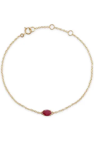 Gemondo Classic Oval Ruby Single Stone Bracelet in 9ct Yellow Gold