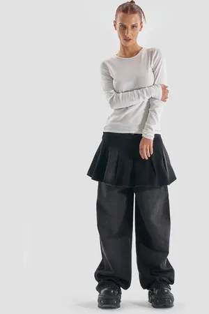 Heretic Nine Daybreaker Co-Ord Mid Rise Baggy Oversized Jeans in Wash