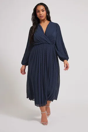 Yours Pleated Dobby Wrap Dress