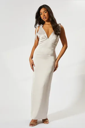 MissPap Premium Satin Tie Shoulder Bridesmaid Dress