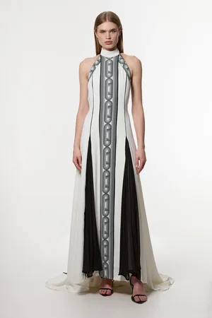 Karen Millen Amelia Graham Printed Statement Woven Gown