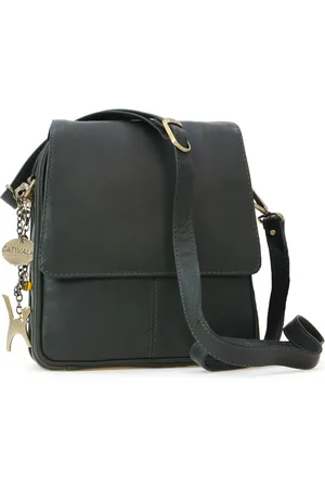 Catwalk Collection Handbags Metro Medium Leather Cross Body Bag With Multiple Compartments