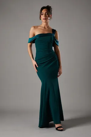 Coast Bardot Maxi Dress With Satin Trim