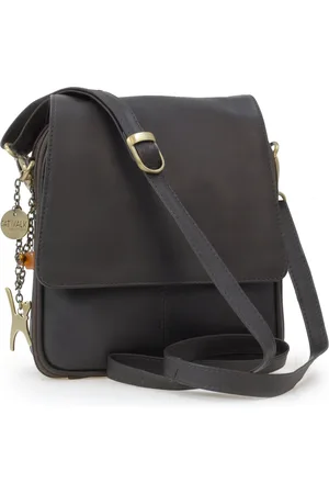 Catwalk Collection Handbags Metro Medium Leather Cross Body Bag With Multiple Compartments