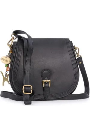 Catwalk Collection Handbags Isabella Leather Saddle Bag With Adjustable Cross Body Strap