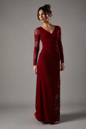 Coast Long Sleeve Maxi Dress With Lace