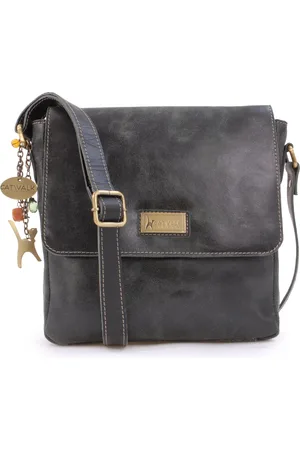 Catwalk Collection Handbags Sabine M Medium Distressed Leather Messenger Crossbody Bag