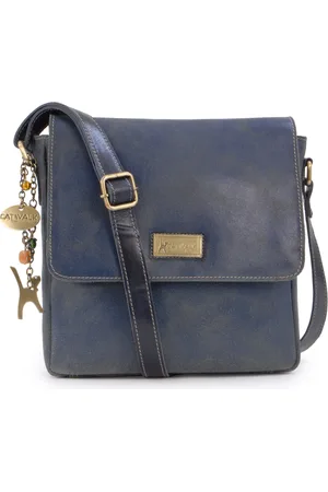 Catwalk Collection Handbags Sabine M Medium Distressed Leather Messenger Crossbody Bag
