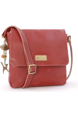 Catwalk Collection Handbags Sabine M Medium Distressed Leather Messenger Crossbody Bag