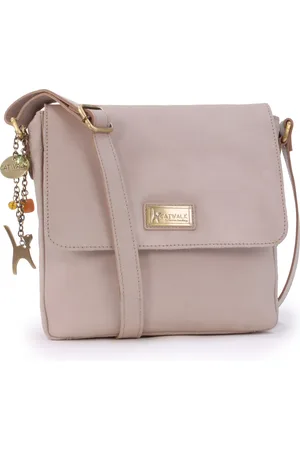 Catwalk Collection Handbags Sabine M Medium Distressed Leather Messenger Crossbody Bag