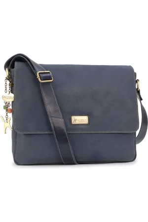Catwalk Collection Handbags Sabine L Large Distressed Leather Messenger Work Bag