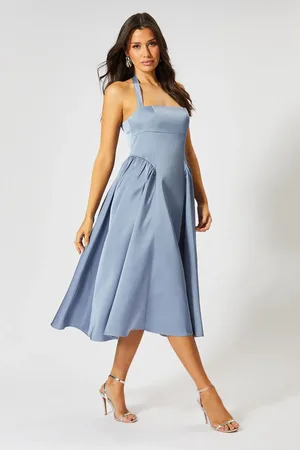 MissPap Satin Halterneck Midi Bridesmaid Dress
