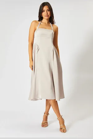 MissPap Satin Halterneck Midi Bridesmaid Dress
