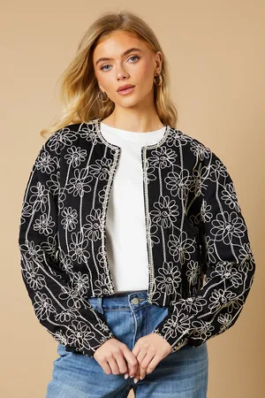 Oasis Embroidered Bomber Jacket