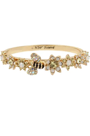 Betsey Johnson Bumble Bee & Flower Bangle Bracelet