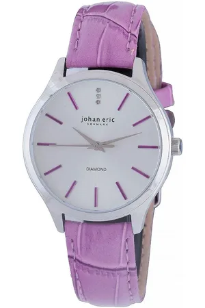 Johan Eric Herlev Pink Leather Silver Dial Watch