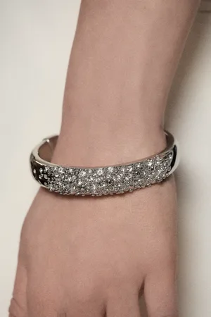 Karen Millen Tone Encrusted Hoop & T-Bar Bangle