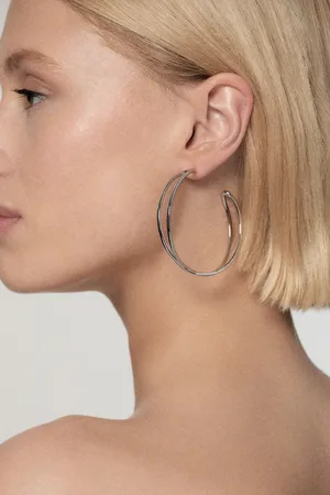 Karen Millen Tone Criss Cross Hoop Earring