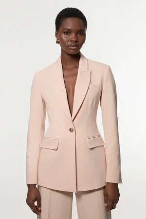 Karen Millen Polished Viscose Tailored Single Breasted Blazer