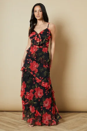 Oasis Chiffon Ruffle Detail Midi Dress