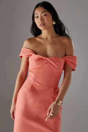 warehouse Petite Twist Bandeau Column Dress