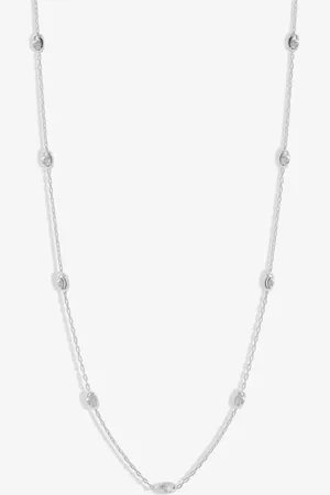 Simply Silver Sterling 925 Polished Textured Nugget Chain Necklace