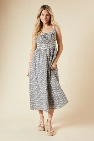 Dorothy Perkins Gingham Embroidered Midi Dress
