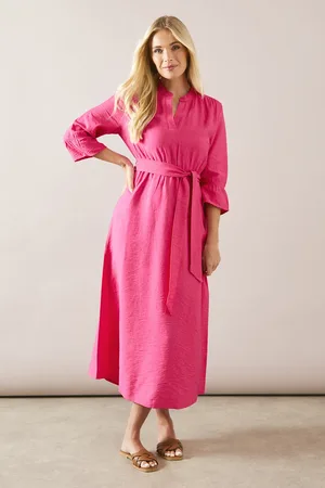 wallis Petite Collarless Belted Shirt Dress