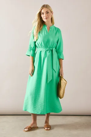 wallis Petite Collarless Belted Shirt Dress