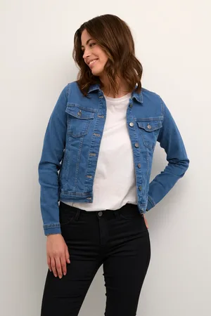 Kaffe Vicky Slim Fit Denim Jacket Plain