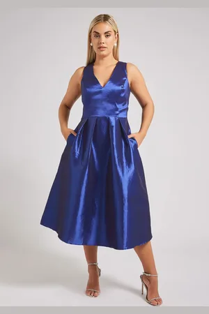 Yours Pleated V-Neck Midi Prom Dress