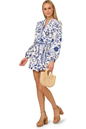 Adrianna Papell Print Tie Front Romper