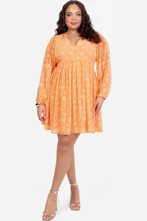 Lovedrobe Long Sleeve Floral Burn Out Mini Dress
