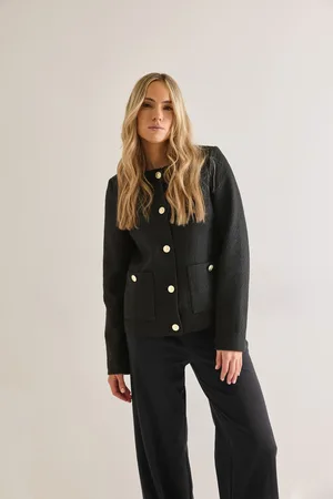 Long Tall Sally Tall Boucle Tweed Button Jacket