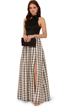Adrianna Papell Plaid Combo Gown