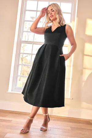 Yours Pleated V-Neck Midi Prom Dress