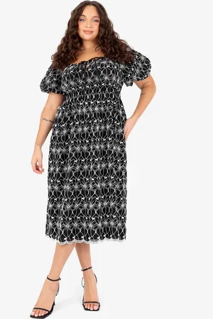 Lovedrobe Broderie Square Neck Midi Dress