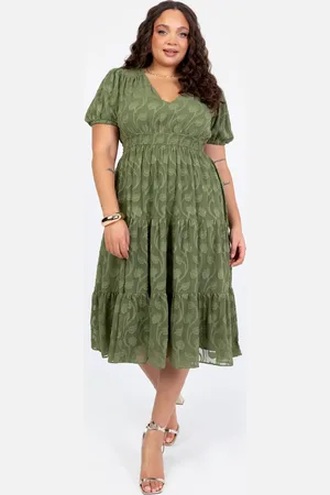Lovedrobe Short Sleeve Floral Burn Out Midi Dress