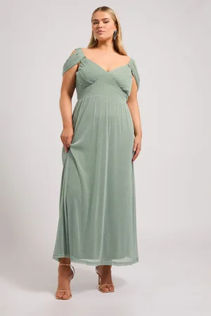 Yours Metallic Cold Shoulder Maxi Dress