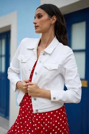 Yumi Stretch Cotton Denim Jacket
