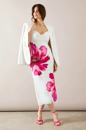 wallis Floral Print Satin Midaxi Dress