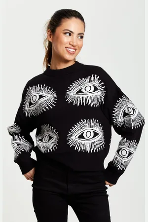 Liquorish Eye Pattern Jumper In